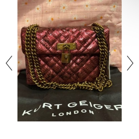 Kurt Geiger Mini Brixton Lock Bag Red Comb - Picture 13 of 13